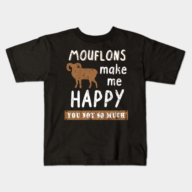 funny mouflon saying wild sheep wilderness forest Kids T-Shirt by FindYourFavouriteDesign